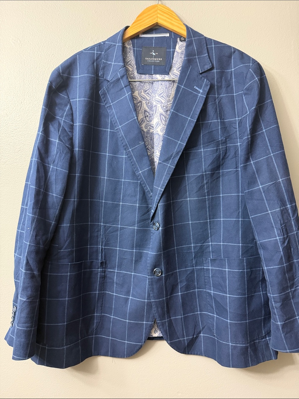 Tailorbyrd Men's Navy Blue Windowpane Sport Coat
